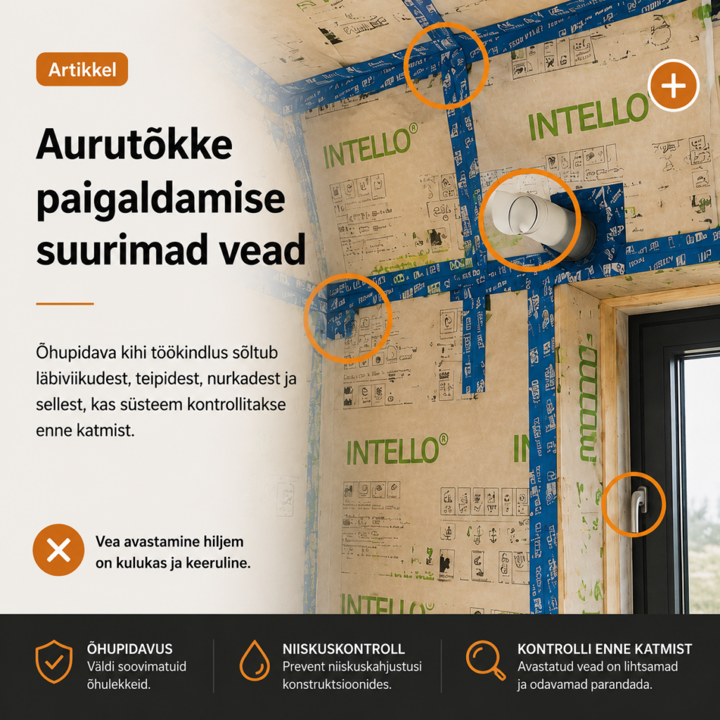 Õhu- ja aurutõkke paigaldamise suurimad vead