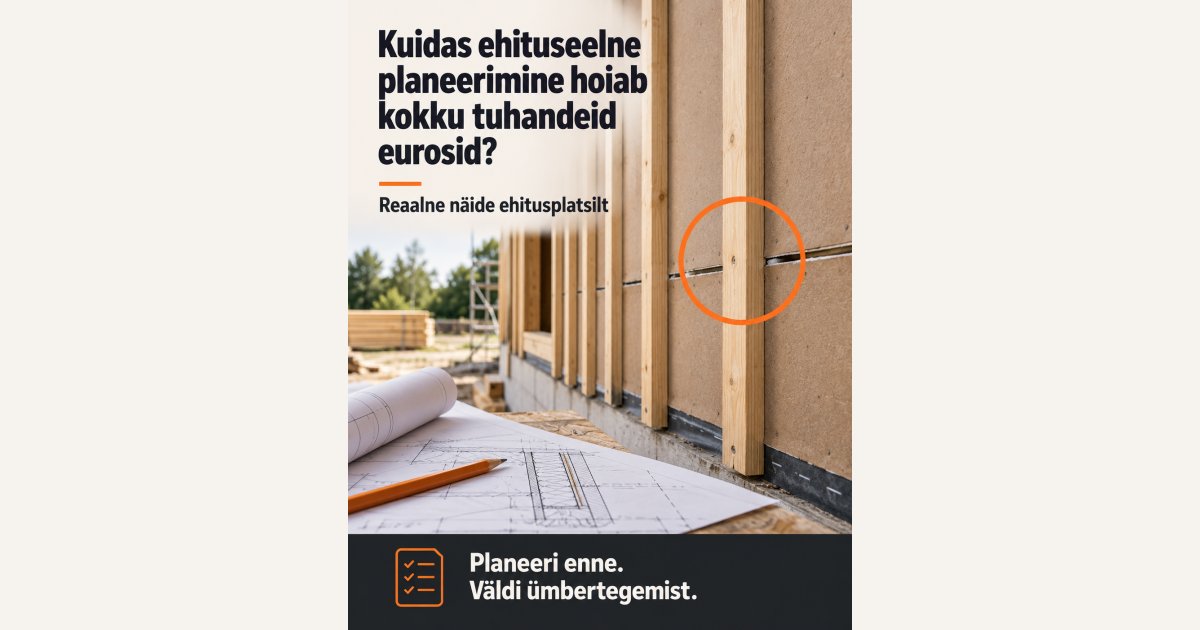Ehituses kehtib kuldne reegel: iga paberil ja projekteerimislaual tegemata jäänud otsus maksab ehitusplatsil mitmekordselt tagasi. Tihti arvatakse, et kiire ehi